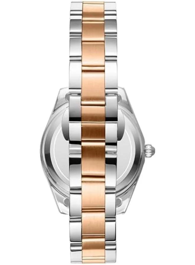 KENNETH SCOTT Kenneth Scott Women's SL28 Movement Watch, Analog Display and Solid Stainless Steel Strap - K23546-KBKN, Two Tone Rose Gold