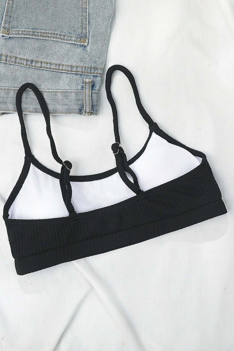Angelsin High Waist Special Fabric Tankini Bikini Top  - Image 3