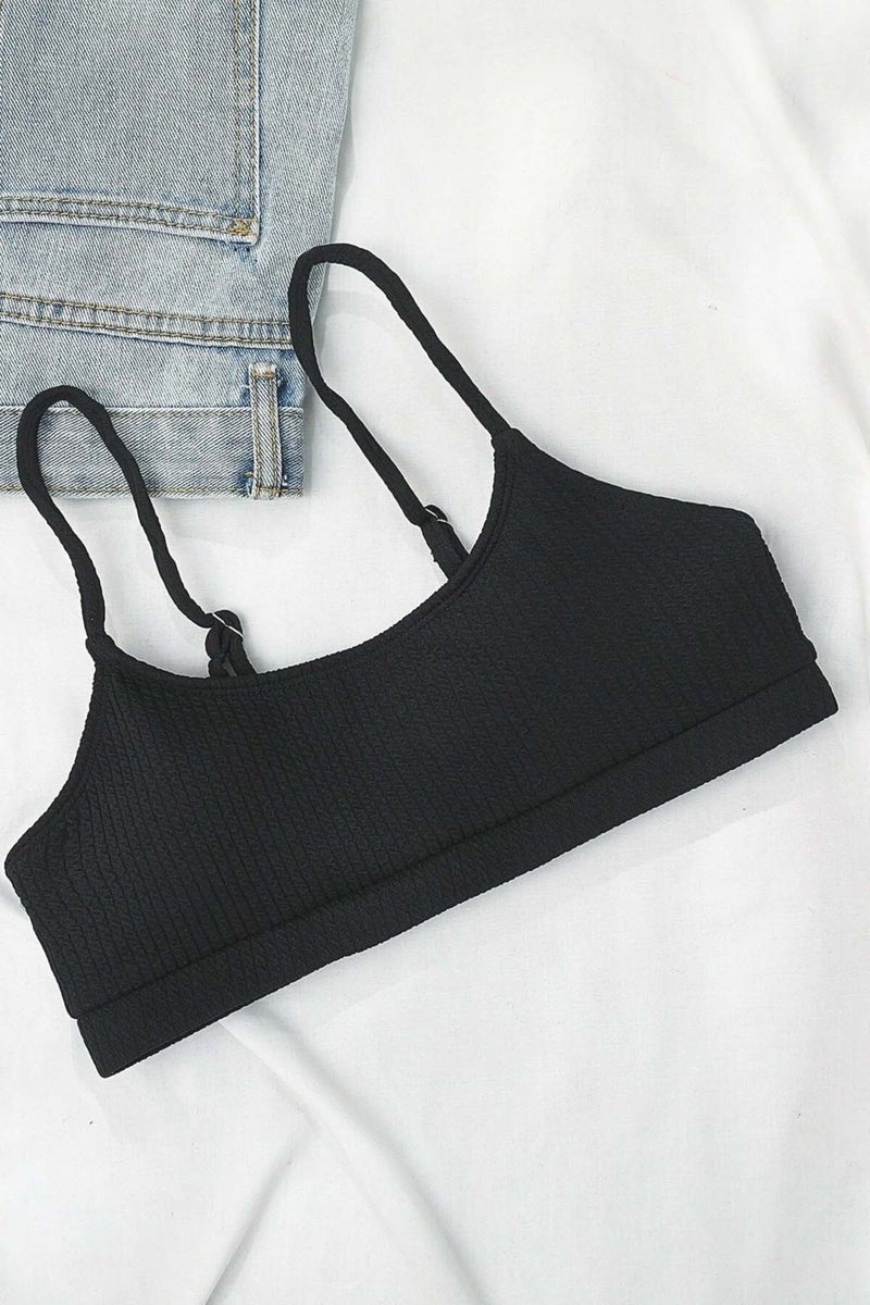 Angelsin High Waist Special Fabric Tankini Bikini Top  - Image 2