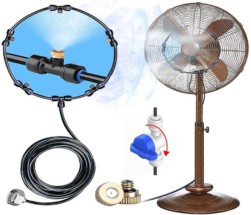 DIY Crafts 8 Pcs Nozzle Mist Set Included Pipe Tap Connector Accessory 8 Nozzle Fan Misting Kit For Convert Connects Fan Wate 8 Pcs Nozzle Mist Set Included Pipe Tap Connector Accessory - Image 1