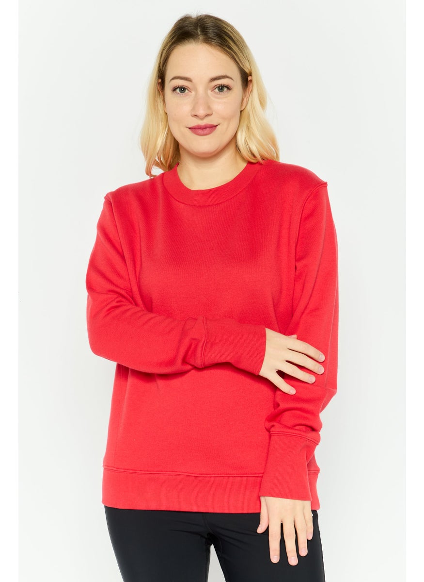 Champion Women Sportswear Fit Outdoor Sweatshirt, Red  - Image 1