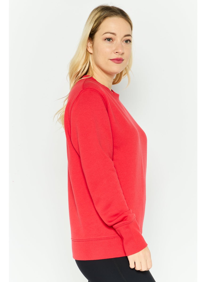 Champion Women Sportswear Fit Outdoor Sweatshirt, Red  - Image 2