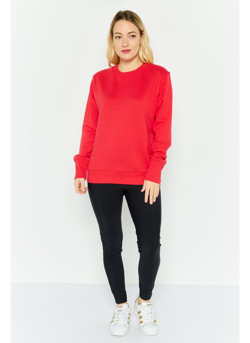 Champion Women Sportswear Fit Outdoor Sweatshirt, Red  - Image 4
