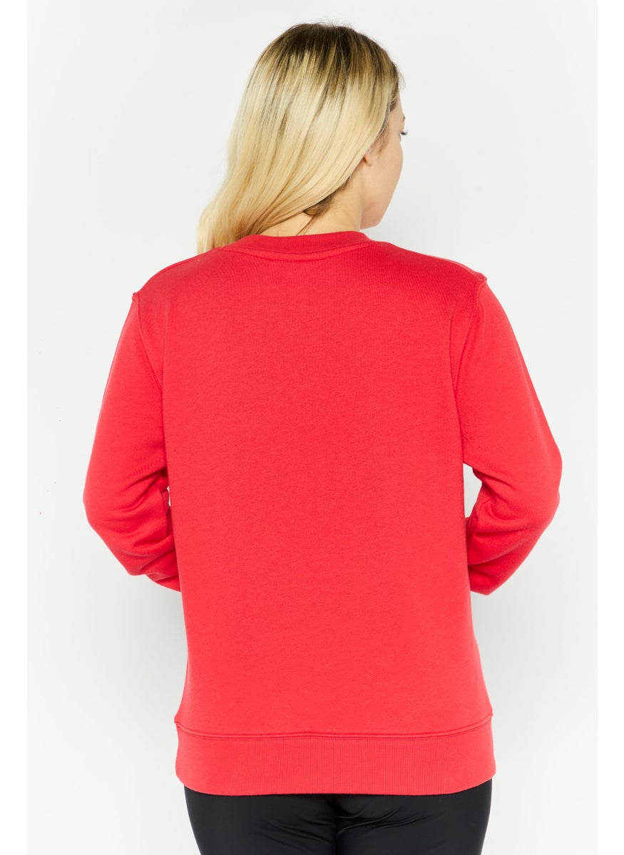 Champion Women Sportswear Fit Outdoor Sweatshirt, Red  - Image 3