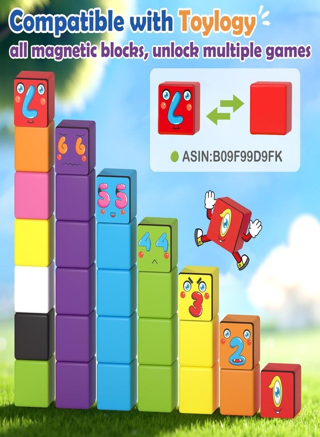 Toylogy مجموعة مكعبات البناء المغناطيسية العالمية، ألعاب تعليمية حسية للأطفال الصغار من عمر 3 إلى 5 سنوات، مناسبة للأولاد والبنات، تتضمن ألعاب الأرقام من 1 إلى 10، وهدايا أعياد ميلاد للأطفال من عمر 3 إلى 8 سنوات. - Image 4