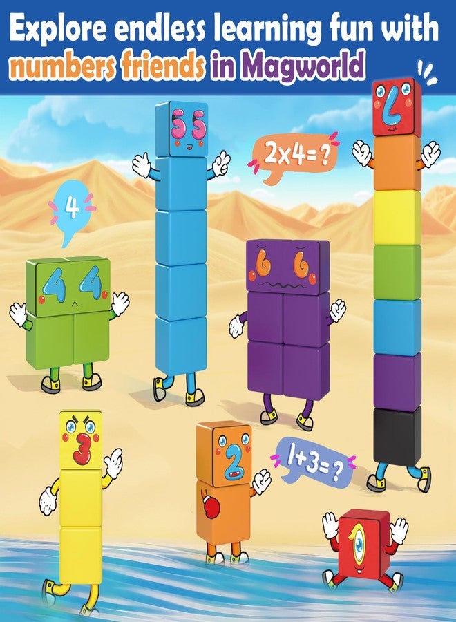 Toylogy مجموعة مكعبات البناء المغناطيسية العالمية، ألعاب تعليمية حسية للأطفال الصغار من عمر 3 إلى 5 سنوات، مناسبة للأولاد والبنات، تتضمن ألعاب الأرقام من 1 إلى 10، وهدايا أعياد ميلاد للأطفال من عمر 3 إلى 8 سنوات. - Image 2