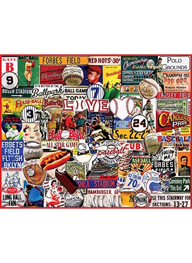 WHITE MOUNTAIN Puzzles I Love Baseball 1000 Piece Jigsaw Puzzle - Image 1
