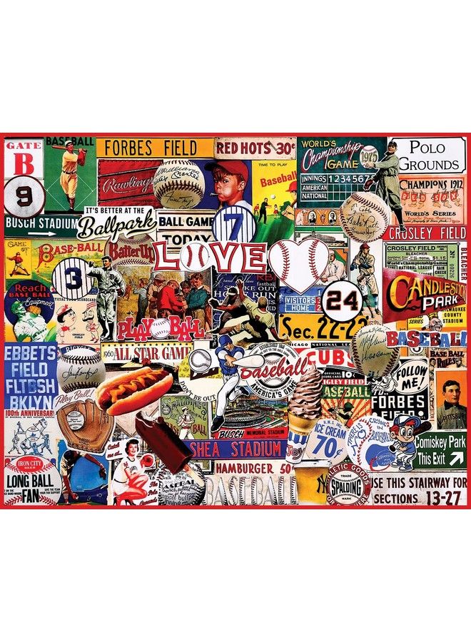 WHITE MOUNTAIN Puzzles I Love Baseball 1000 Piece Jigsaw Puzzle - Image 2