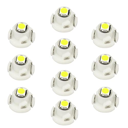 WLJH 10x White T4.2 Neo Wedge Led 3030 Chipest 10mm Base Car Instrument Cluster Dashboard HVAC AC Heater Climate Control Bulb Lamps Switch Indication Interior Light Replacement - Image 1