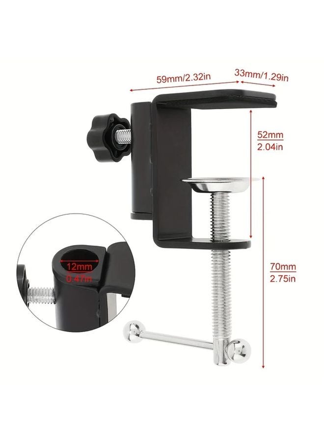 4pcs Black Heavy Duty Metal Lamp Bracket Adjustable Height Angle Mounting Clamp - Image 3