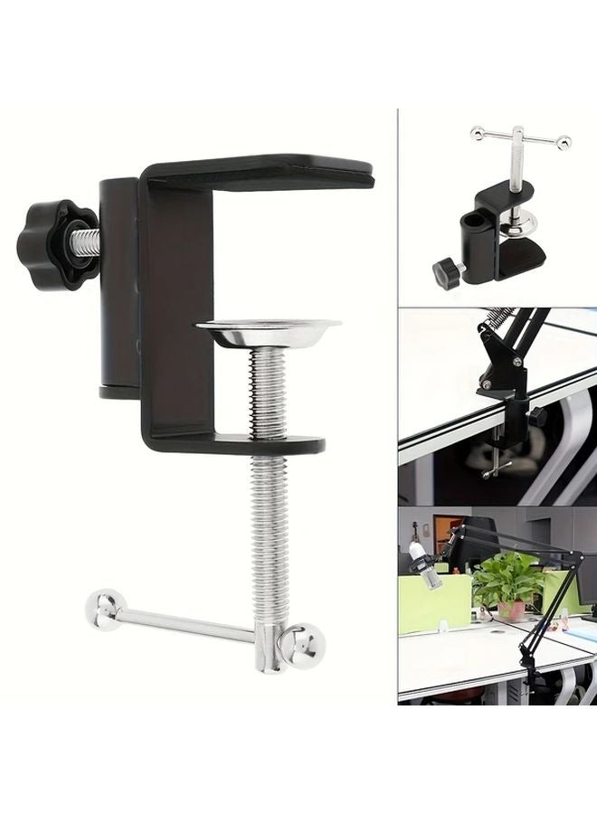 4pcs Black Heavy Duty Metal Lamp Bracket Adjustable Height Angle Mounting Clamp - Image 4