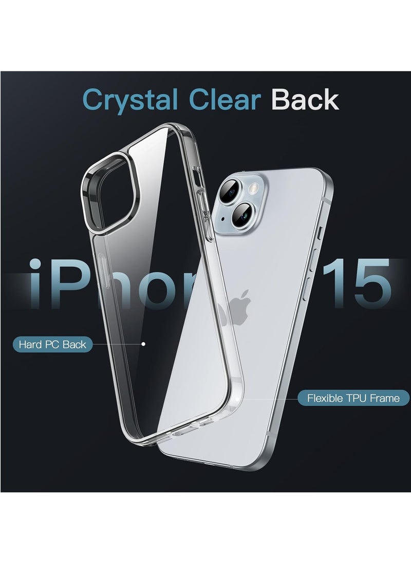 glassology iPhone 15 Shockproof Anti Yellowing Crystal Clear Protection Bumper Case Cover for iPhone 15  - Image 3
