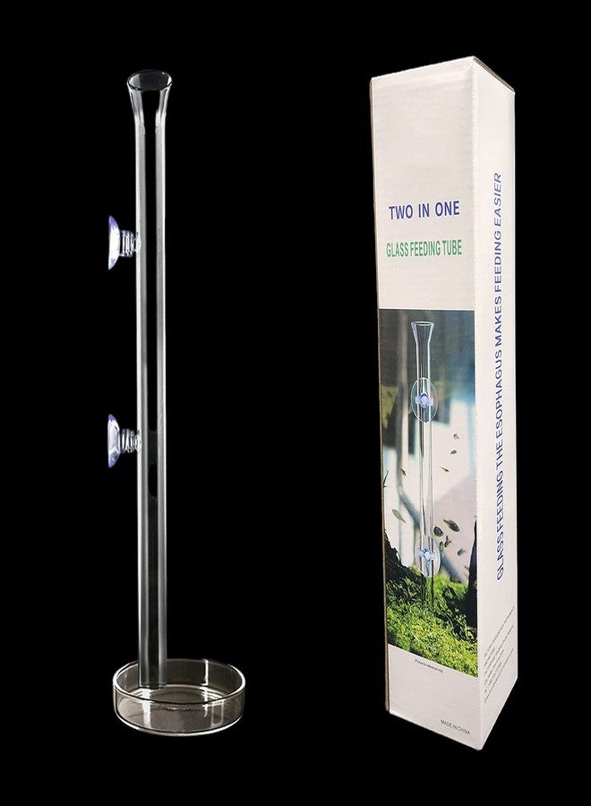Bilindasly 200MM Aquarium Shrimp Feeding Tube and Dish Tube Glass Fish Feeder Tube with Glass Bowl and Suction Cups for Fish Tank Aquarium Shrimp Fish Dish - Image 1