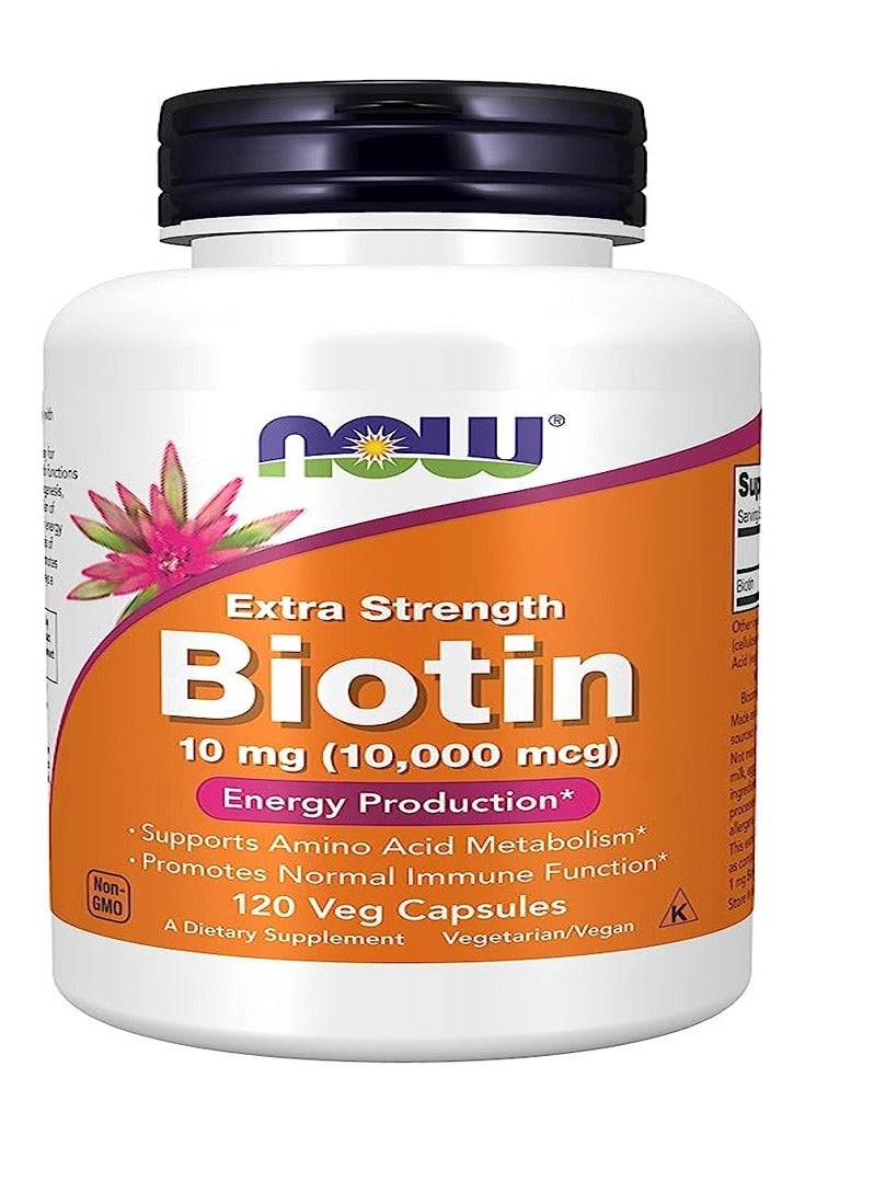 Now Biotin 10000 Mcg Extra Strength Veg capsule 120s