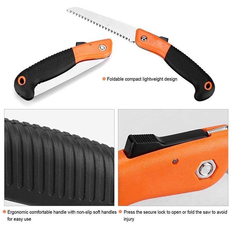 bosig bosig Folding Purner Cutter Steel Manganese Garden Hand Saw Tools Cutting Sawing Pruning Tree Branch New Bypass Pruner Manual  - Image 3
