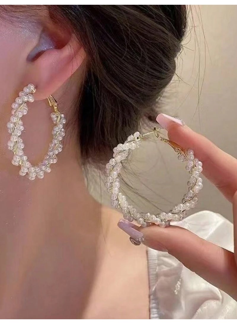 Dangle Charms Elegant & Trendy Pearl Earrings For Women - Image 3