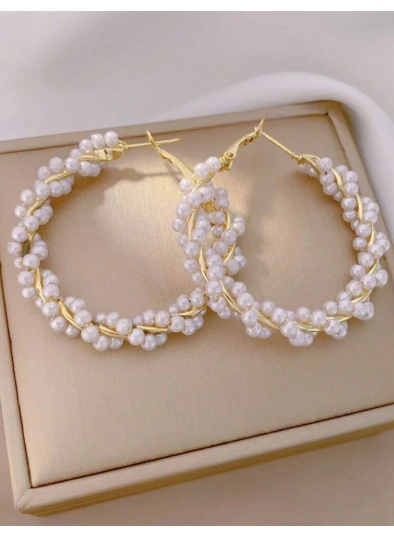 Dangle Charms Elegant & Trendy Pearl Earrings For Women - Image 2