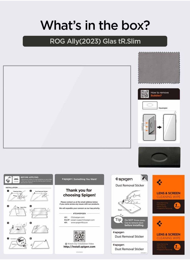 Spigen واقي شاشة Glastr Slim لجهاز Asus ROG Ally RC71L (2023) زجاج مقسى ممتاز  - Image 5