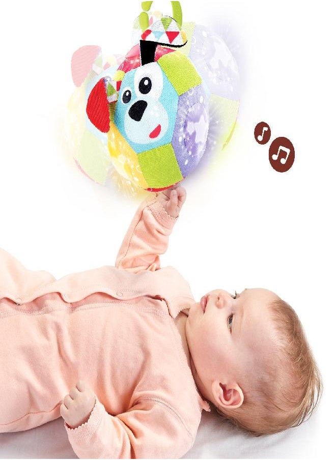 Yookidoo Yookidoo Baby Lights N' Music Friends Ball A Soft Newborn Musical Ball Toy with Flashing Stars and Three Friendly Farm Animals. Ideal for Floor Play, Stroller Or Crib.  - Image 4