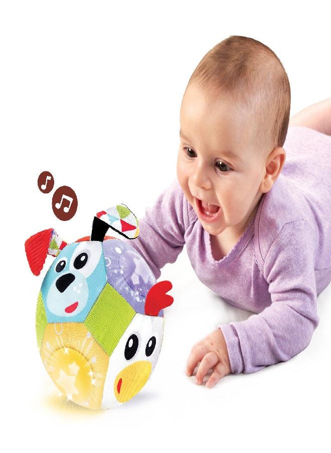 Yookidoo Yookidoo Baby Lights N' Music Friends Ball A Soft Newborn Musical Ball Toy with Flashing Stars and Three Friendly Farm Animals. Ideal for Floor Play, Stroller Or Crib.  - Image 1