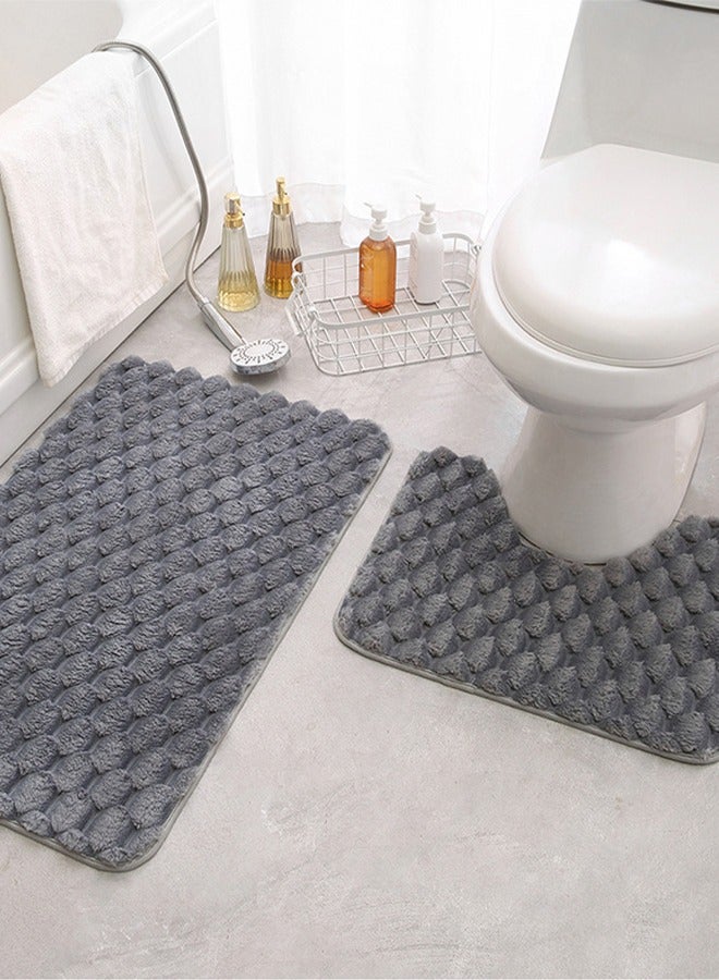 DUNISO قطعتان من سجاد الحمام، سجادة فائقة النعومة وماصة للماء، من الألياف الدقيقة المقاومة للانزلاق، سريعة الجفاف، سجادة حوض الاستحمام، سجاد الحمام المثالي لحوض الاستحمام والدش - Image 1
