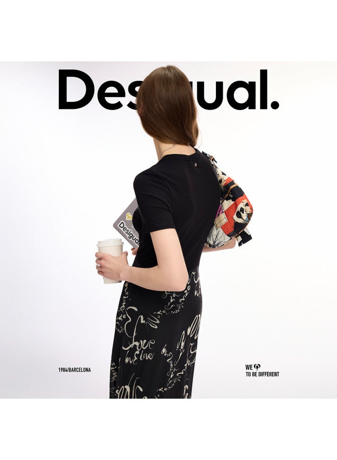 DESIGUAL spring-summer 2025 New Slim-fit Printed Mesh Paneled Dress - Image 4