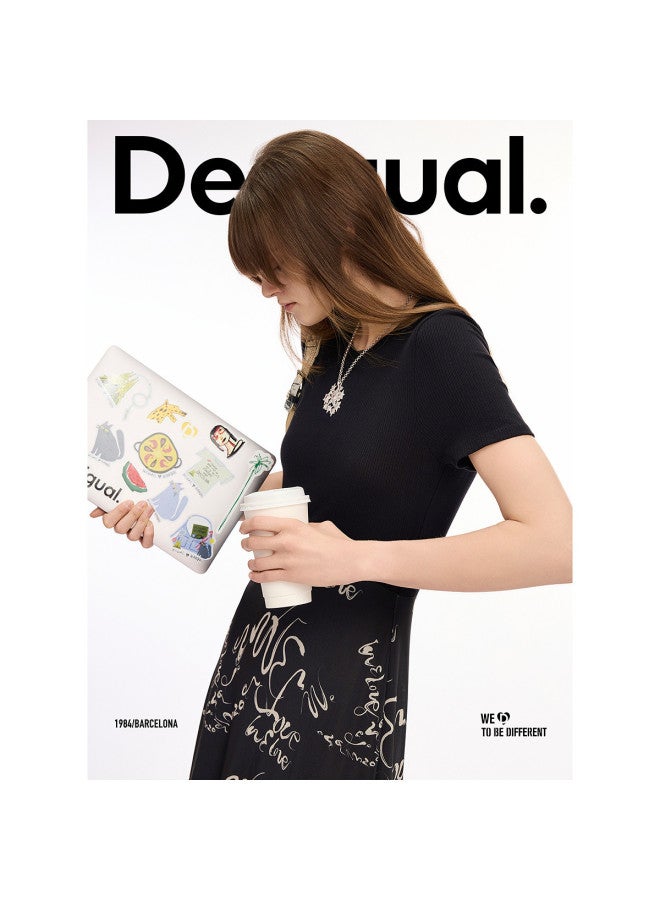 DESIGUAL spring-summer 2025 New Slim-fit Printed Mesh Paneled Dress - Image 3