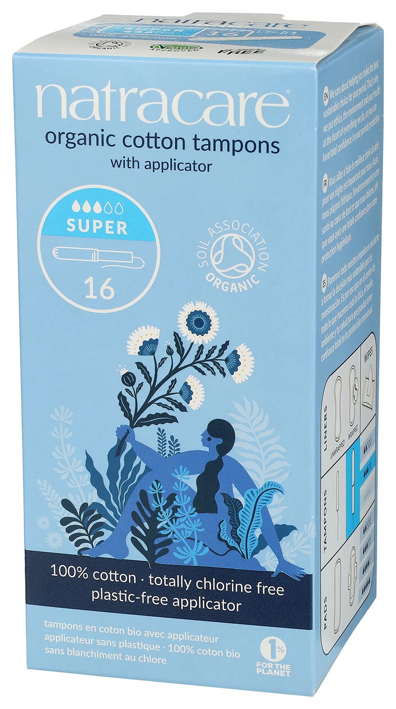 Natracare Organic Cotton Super Tampons with Cardboard Applicator, Plastic Free, Chlorine Free, Biodegradable & Compostable (1 Pack, 16 Tampons Total) - Image 2