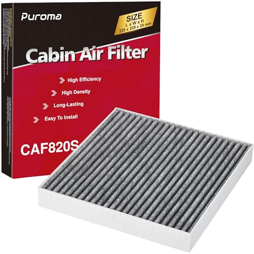 Puroma فلتر هواء المقصورة من بوروما مع الكربون النشط، متوافق مع CF12820، هيونداي 97133-L1000، 97133-N9100، إيلانtra، أيونيك، سانتا كروز، سانتا في، سوناتا، توكسون، كيا K5، نيرو، سورينتو، سبورتاج، GV60 - Image 1