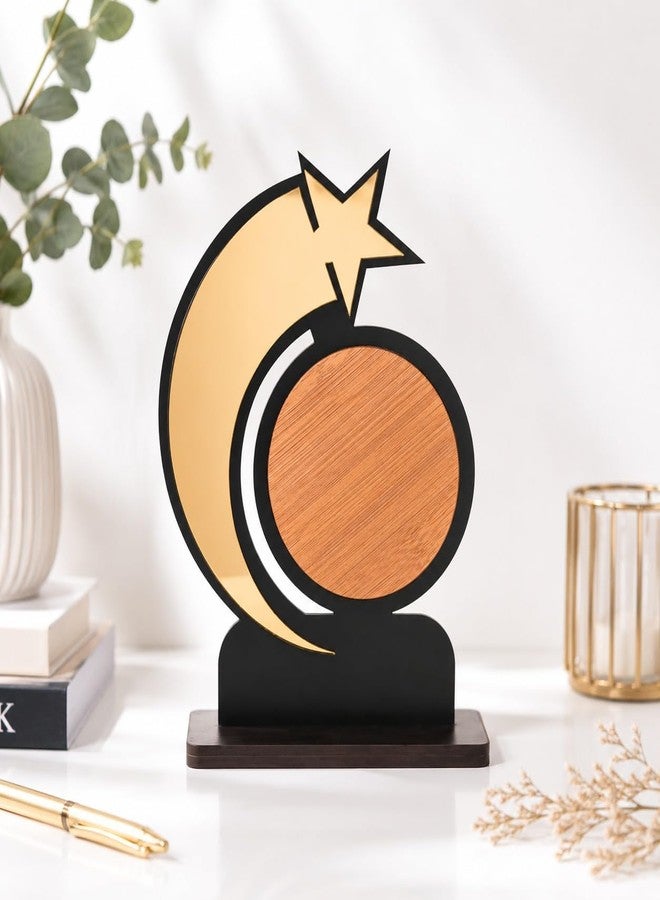Gift Kya De Star Trophy Memento | Self-Customizable Wooden & Acrylic Award with Stickers | Corporate Appreciation, Employee Recognition, Achievement Award (Big - Self) - Image 1