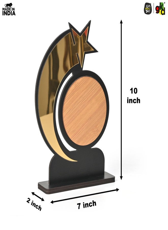 Gift Kya De Star Trophy Memento | Self-Customizable Wooden & Acrylic Award with Stickers | Corporate Appreciation, Employee Recognition, Achievement Award (Big - Self) - Image 5