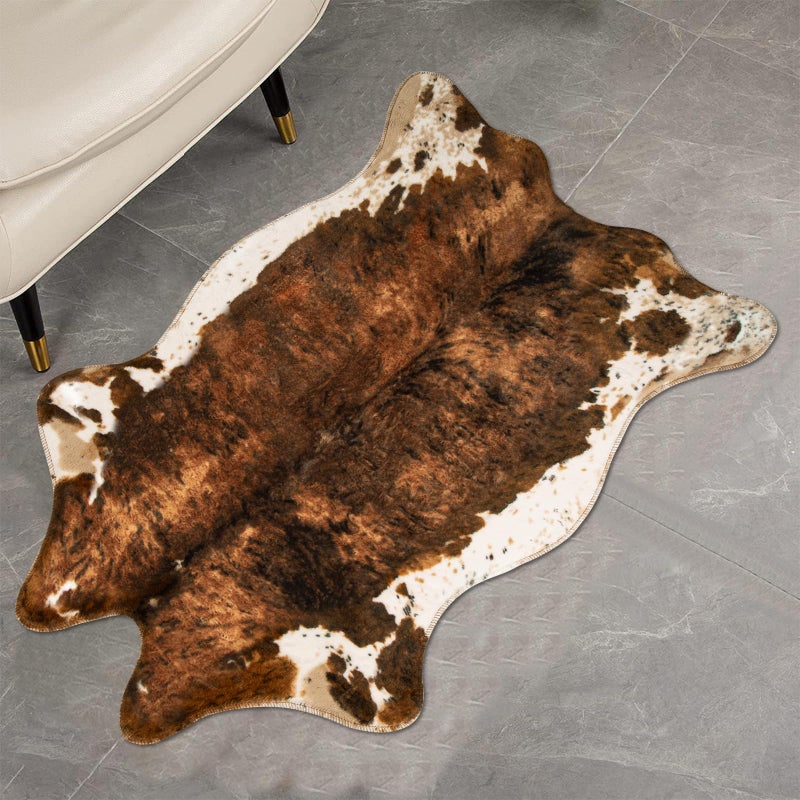 MACEVIA Faux Cowhide Rug Cute Cow Print Rugs Animal Area Carpet Western Decor for Bedroom Non-Slip 43.3" L x 29.5" W(3.6ft x 2.4ft) - Image 2
