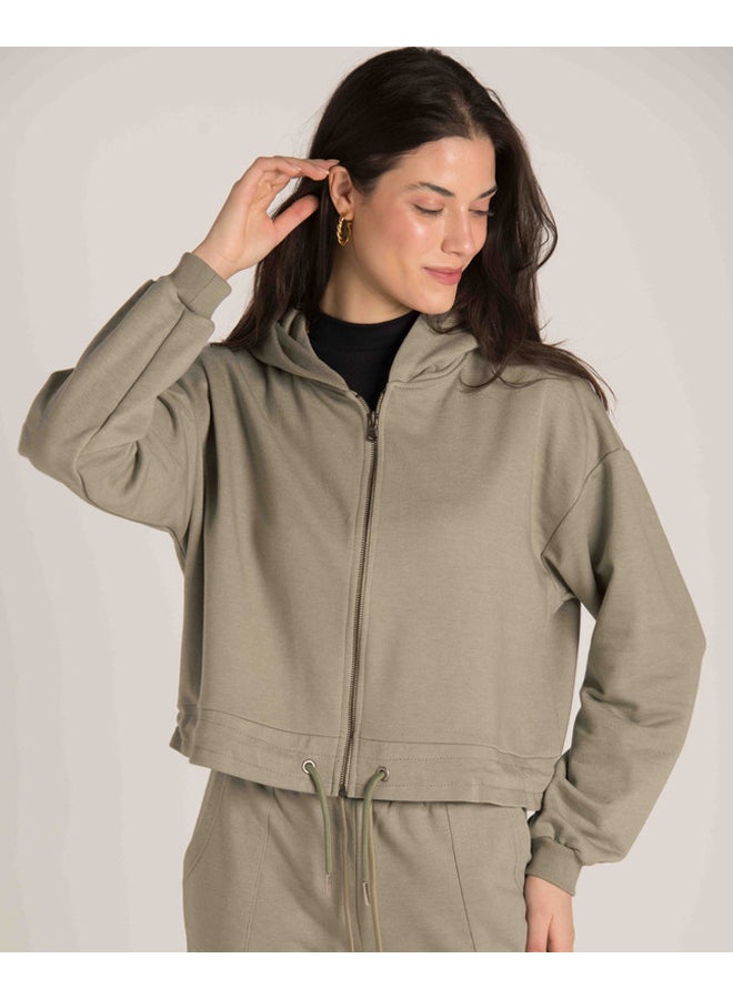 Marco Bergamo FRONT ZIP PLAIN HOODIE  - Image 1