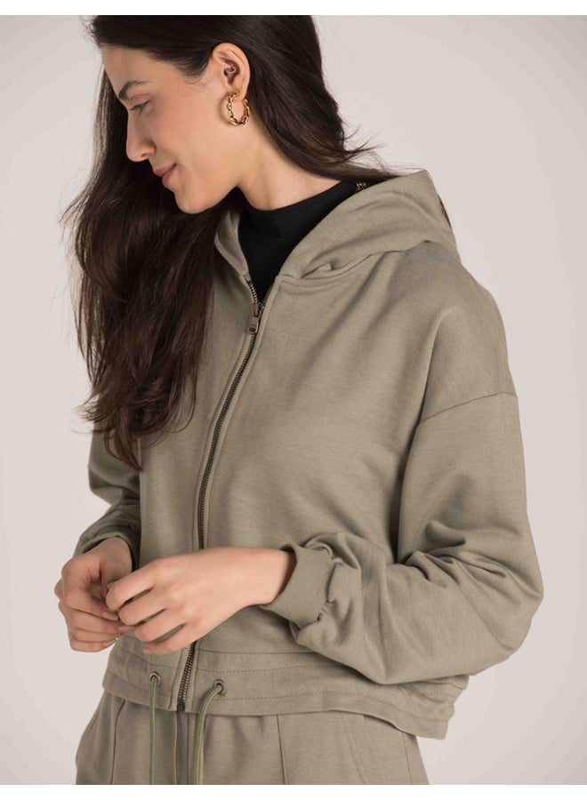 Marco Bergamo FRONT ZIP PLAIN HOODIE  - Image 4