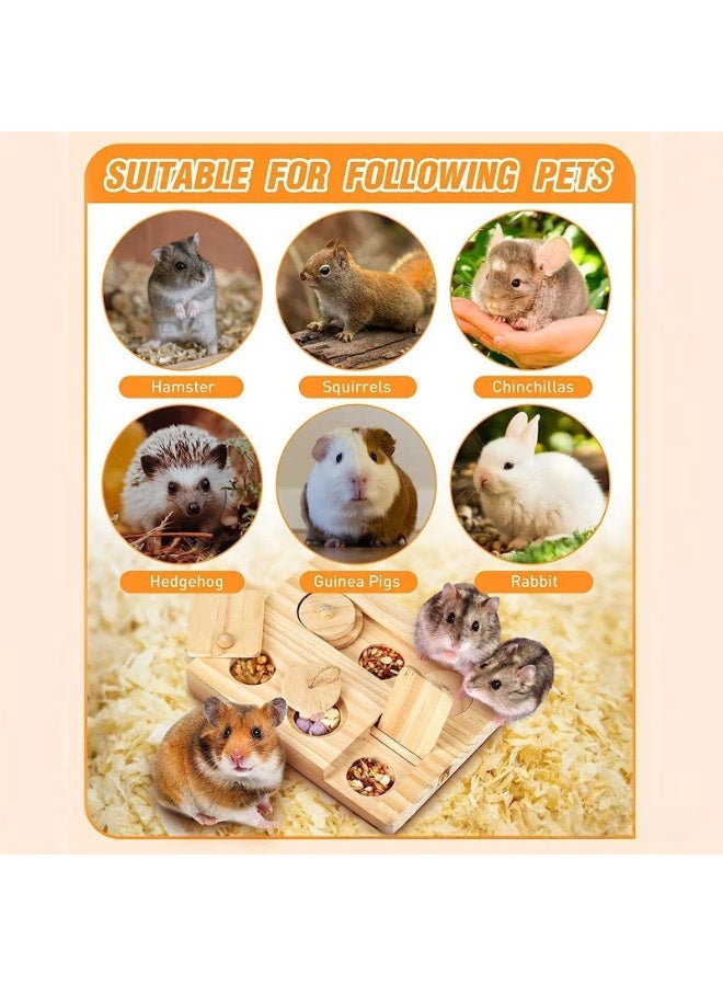 عام خشب متين الهامستر لعبة العلف المغذية خشبية الهامستر المغذية الذهبي الحرير الدب الهامستر المخفية صينية وجبات خفيفة - Image 3