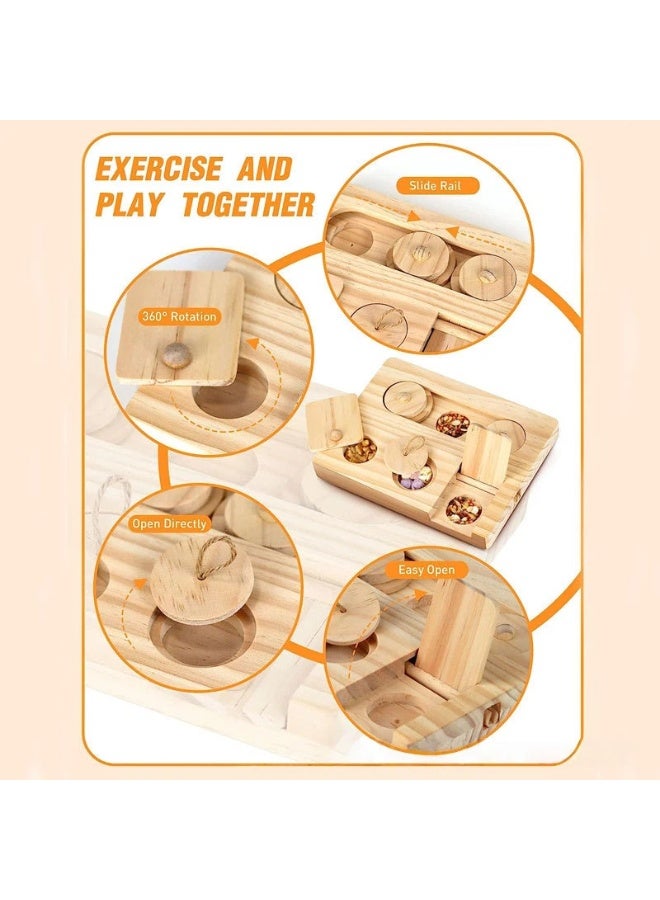 عام خشب متين الهامستر لعبة العلف المغذية خشبية الهامستر المغذية الذهبي الحرير الدب الهامستر المخفية صينية وجبات خفيفة - Image 2