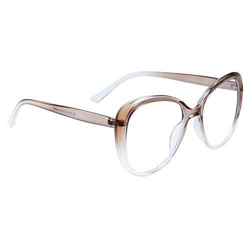 Peter Jones Brown Cateye Oversized Large Blue Light Blocking Computer/Gaming Glasses for Women/Girls (20389TBW) - Image 2