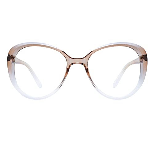 Peter Jones Brown Cateye Oversized Large Blue Light Blocking Computer/Gaming Glasses for Women/Girls (20389TBW) - Image 4
