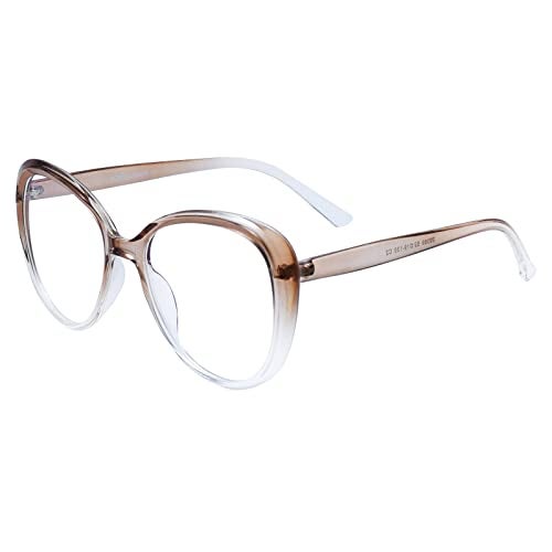 Peter Jones Brown Cateye Oversized Large Blue Light Blocking Computer/Gaming Glasses for Women/Girls (20389TBW) - Image 3