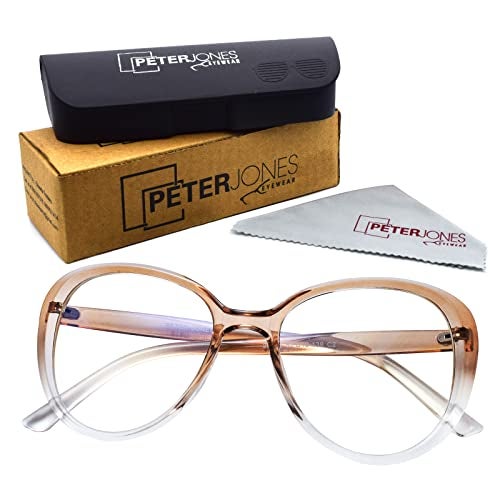 Peter Jones Brown Cateye Oversized Large Blue Light Blocking Computer/Gaming Glasses for Women/Girls (20389TBW) - Image 5