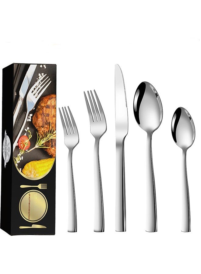 general 20PCS Silverware Set, Modern Flatware Set Service for 4, Cutlery Set for Home, Kitchen and Restaurant, Mirror Polished, Dishwasher Safe - Image 1