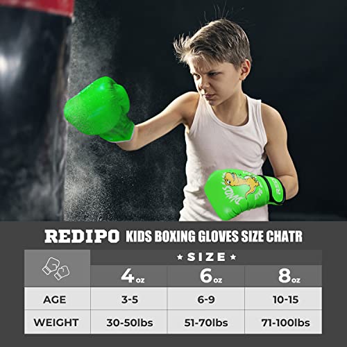 Redipo Kids Boxing Gloves for Boys and Girls, Youth Boxing Training Gloves for Kids 3-15, 4&6OZ Punching Bag Kickboxing Thai Mitts MMA Training Sparring Gloves - Image 5