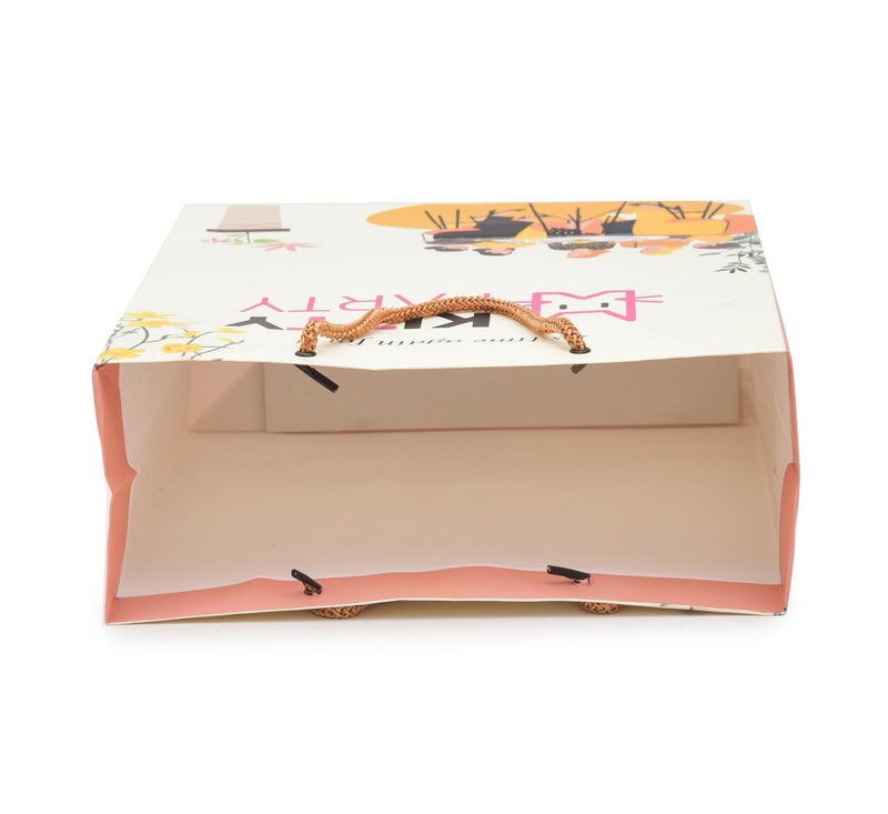 PPJ ® - Kitty Party (10 Pcs.) Paper Carry Bag, 10 Inch X 12 Inch X 4 Inch, Gift Bags, Multi Color Party, Pink - Image 5