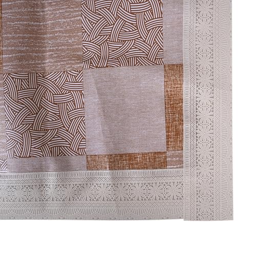 Oriental Weavers OrientalWeavers PVC Dining Table Cover - 60 x 108 in, 8 Seater Table Protector Cover - Rectangle Shape Table Cover with White Side Trim Lace, Red and White Flower Print - Image 1