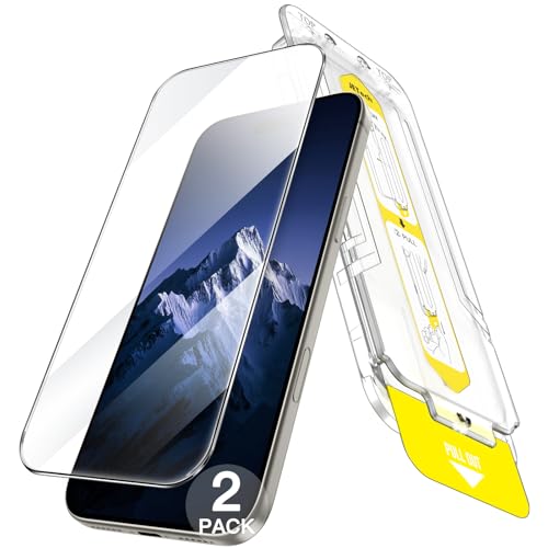 JETech Full Coverage Screen Protector for iPhone 15 Pro Max 67Inch 10Second Super Easy Installation with OneStep Alignment Tray BubbleFree Tempered Glass Film HD Clear 2Pack - Image 1