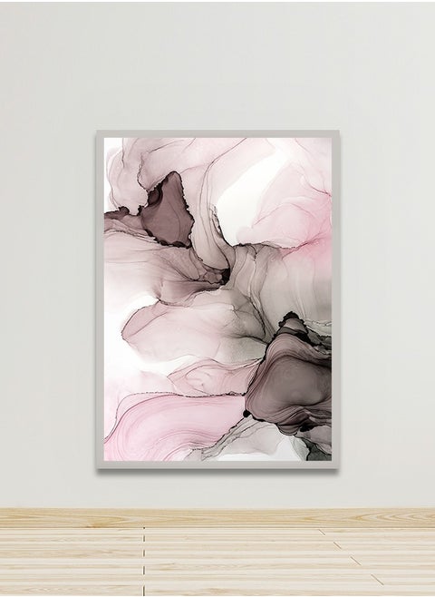 Canvas Wall Art For Wall Decoration Abstract Design With A Hollow Silver Frame Size 120x80cmOne Piece