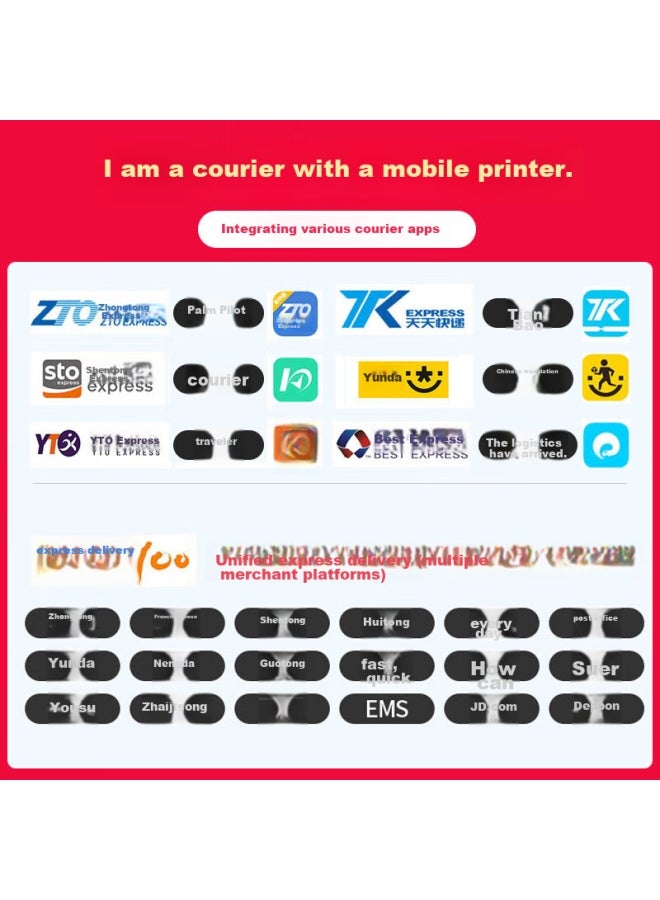 Hprt A300q Thermal Printer Wireless Bluetooth Portable Express Delivery Printer Universal Version For Four-party Express Delivery Labels Electronic Shipping Labels Wireless Thermal Printer - Image 2