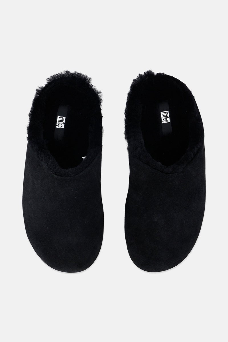 FitFlop Women Suede Slip On Clogs, Black - Image 3
