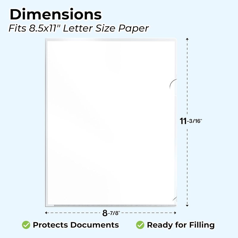 Dunwell Clear Folders for Documents, Plastic 8.5x11 File Sleeves for Document Protection, Filing, Storage, Organization (12 Pack) Transparent Folders with Pockets, Durable Letter Size Document Holder - Image 2