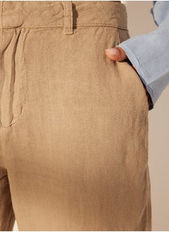 trendyol Mink 100% Linen High Waist Wide Leg Trousers TWOSS24JE00246  - Image 5